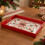 Christmas Decorative Serving Tray – Candy Cane Medley plastic serving tray shown in a rectangular product view.