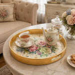 Victorian Gold Filigree Serving Tray – Romantic Floral Design - MintiHome