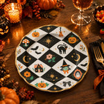Halloween Decorative Charger Plate – Harlequin Checkerboard - MintiHome