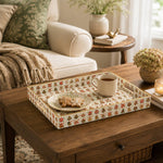 Christmas Tree Stamp Serving Tray - Checkerboard Grid - MintiHome