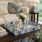 Navy Rose Toile Plastic Serving Tray – Full Print Border - MintiHome