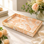 Peach Palm Serving Tray - Golden Hour Wedding Decor - MintiHome