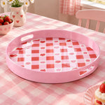 Valentine's Day Plastic Serving Tray – Red Gingham Check - MintiHome