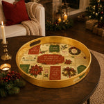 Vintage Christmas Label Poinsettia Plastic Serving Tray - MintiHome