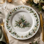 Christmas Plastic Plate – Frosted Star Pinecone Botanical Centerpiece - MintiHome