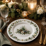 Christmas Plastic Plate – Frosted Star Pinecone Botanical Centerpiece - MintiHome