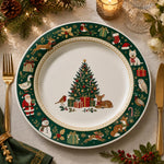 Christmas Tree Santa Reindeer Charger Plate – Woodland - MintiHome