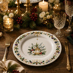 Christmas Plastic Plate – Gold Lantern Ornament Holiday Centerpiece - MintiHome