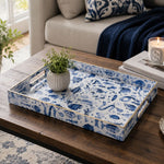 Ocean Crab Deep Blue Plastic Serving Tray - Fish Scene - MintiHome
