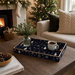 Christmas Decorative Plastic Serving Tray – Gold Starry Tree Night - MintiHome