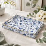 Ocean Crab Deep Blue Plastic Serving Tray - Fish Scene - MintiHome