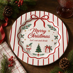 Christmas Decorative Charger Plate – Striped Ribbon Celebration - MintiHome