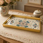 Pink Teal Mandala Scroll Plastic Serving Tray – Folk Bloom - MintiHome