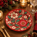 Daily Decorative Charger Plate – Red Jacobean Floral - MintiHome