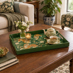 Ramadan & Eid al-Fitr Plastic Serving Tray – Tiger Peony Grove plastic serving tray shown in a rectangular styled scene.