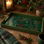Christmas Gingerbread Green Plastic Serving Tray - Cozy Holiday - MintiHome