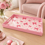 Valentine's Day Plastic Serving Tray – Satin Bow Hearts - MintiHome