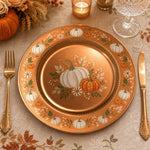 Thanksgiving Charger Plate in Golden Autumn Orange - MintiHome