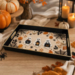 Halloween Ghost Trio Serving Tray – Spider Web Spooky Design - MintiHome