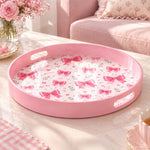 Valentine's Day Plastic Serving Tray – Satin Bow Hearts - MintiHome