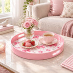 Valentine's Day Plastic Serving Tray – Satin Bow Hearts - MintiHome
