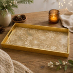 Gold Christmas Serving Tray – Snowflake & Pine Sprig - MintiHome