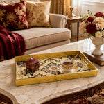 Royal Damask Mandala Plastic Serving Tray – Navy Burgundy - MintiHome