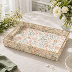 Sage Coral Leaf Serving Tray - Serene Wedding Decor - MintiHome