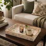 Sage Coral Leaf Serving Tray - Serene Wedding Decor - MintiHome