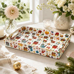 Christmas Gifts and Bells Serving Tray - Festive Red - MintiHome