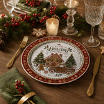 Warm Holiday Wishes Gingerbread Christmas Charger Plate - MintiHome