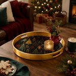 Christmas Gold Lantern Plastic Serving Tray - Elegant Holiday - MintiHome