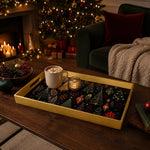 Christmas Gold Lantern Plastic Serving Tray - Elegant Holiday - MintiHome