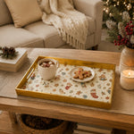Christmas Teddy Bear Snowman Serving Tray – Gold Rim Holiday Platter - MintiHome