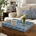 Ocean Fish Blue Plastic Serving Tray - Starfish Design - MintiHome
