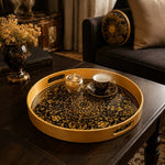 Black Gold Layered Mandala Plastic Serving Tray – Royal Bloom - MintiHome