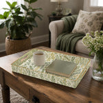 Daily Decorative Plastic Serving Tray – Green Gold Fern Frond - MintiHome