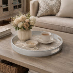 Grey Silver Gold Damask Baroque Wedding Plastic Serving Tray - MintiHome