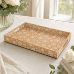 Tan Snowflake Christmas Plastic Tray – Full Print Border - MintiHome