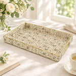 Daily Decorative Plastic Serving Tray – Daisy Gingham Meadow full-print plastic serving tray shown in a product view.