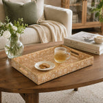 Tan Snowflake Christmas Plastic Tray – Full Print Border - MintiHome