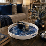 Silver Blue Christmas Serving Tray – Sparkle Snowflake - MintiHome