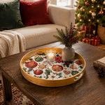 Poinsettia Ornament Gingerbread Plastic Serving Tray - MintiHome