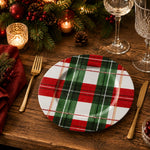 Red and Green Buffalo Plaid Christmas Charger Plate for Holiday - MintiHome