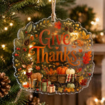 Thanksgiving Give Thanks Acrylic Hanging Wall Decor, Fall Ornament - MintiHome