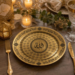 Asma Ul Husna Ramadan Decorative Plastic Plate – 99 Names full-print plastic serving tray shown in a styled room scene.