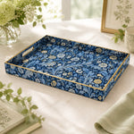 Blue Paisley Mini Daisy Plastic Serving Tray – Full Print Border full-print plastic serving tray shown in a product view.
