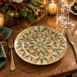 Daily Decorative Charger Plate – Leaf Rosette Berries decorative charger plate on a styled table.
