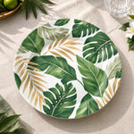 Daily Decorative Charger Plate – Sage Leaf Layers Allover decorative charger plate on a styled table.