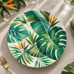 Daily Decorative Charger Plate – Banana Leaf Fan Green decorative charger plate on a styled table.